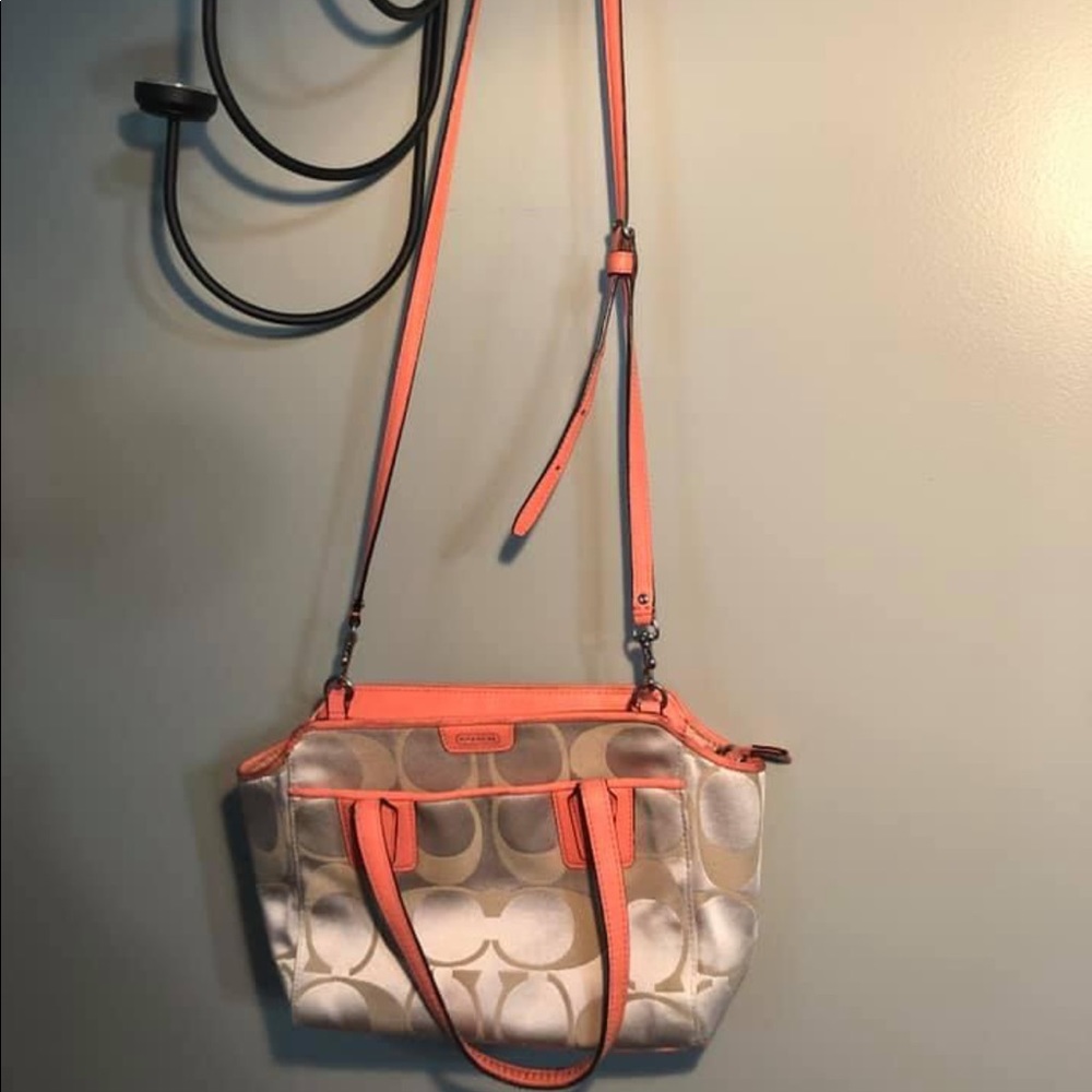 Coach coral cross body and matching wallet